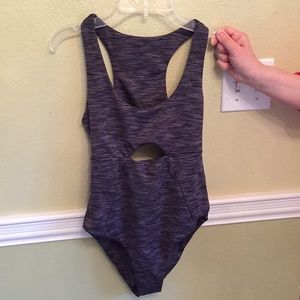 Ripcurl gray one piece swimsuit with open back
